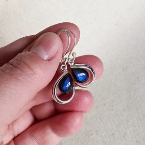 Sterling silver labradorite earrings